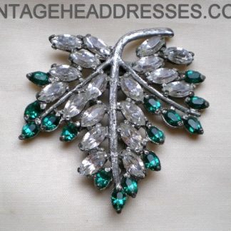 Green Leaf Art Deco Dress Clip