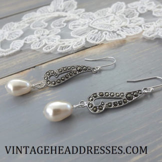 Marcasite & Pearl Earrings