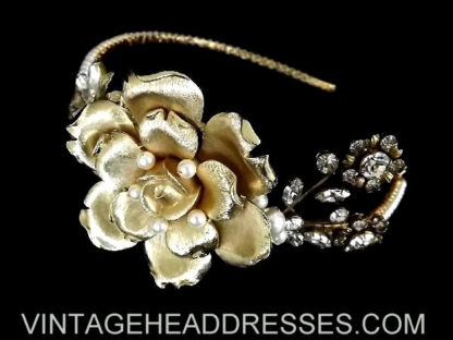 Gold Floral Bridal Headpiece