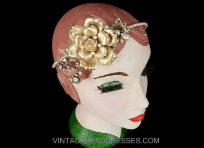 Gold Floral Bridal Headpiece