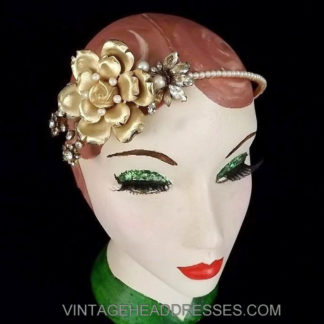 Gold Floral Bridal Headpiece