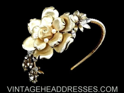 Gold Floral Bridal Headpiece