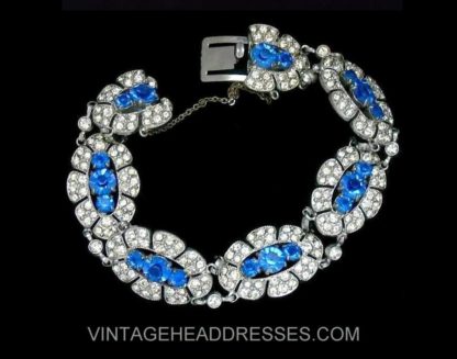 Blue Art Deco Paste Bracelet