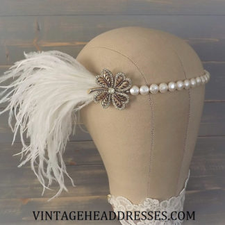Ostrich Feather Forehead Band