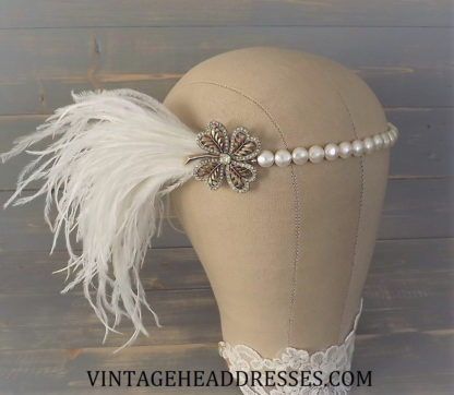 Ostrich Feather Forehead Band
