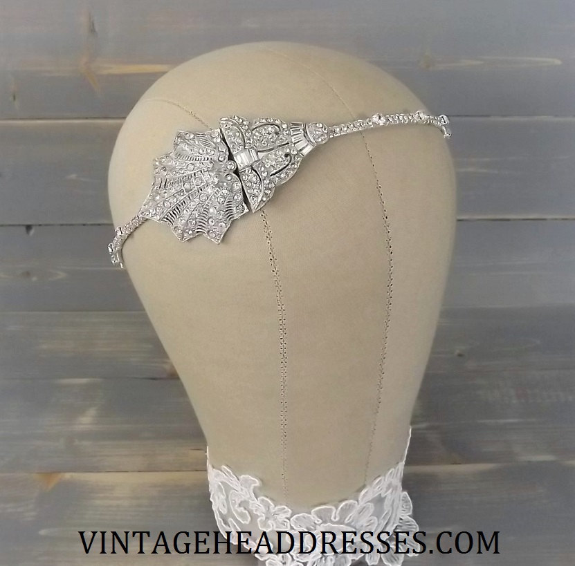 Vintage Bridal 1920's Headband by Vintage Headdresses