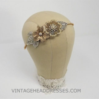 Floral Silver & Gold Headpiece