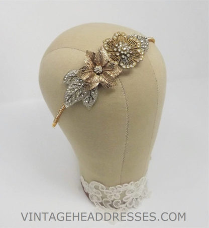 Floral Silver & Gold Headpiece