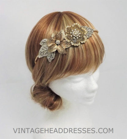 Floral Silver & Gold Headpiece