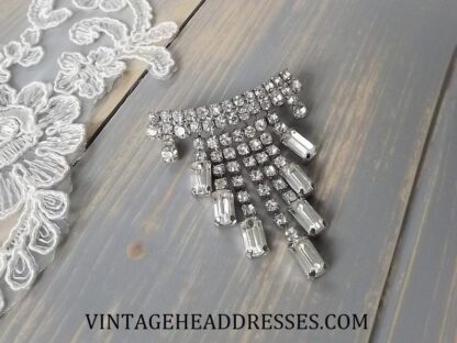 Vintage Waterfall Rhinestone Brooch